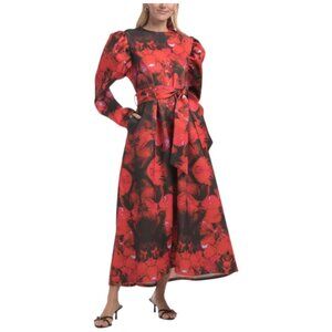 NANCY YANG Multi Puff Sleeve Dress